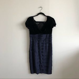 Jones New York Velvet and Ruffle Dress